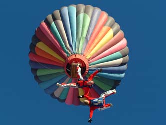 Fallschirmsprung vom Heißluftballon
